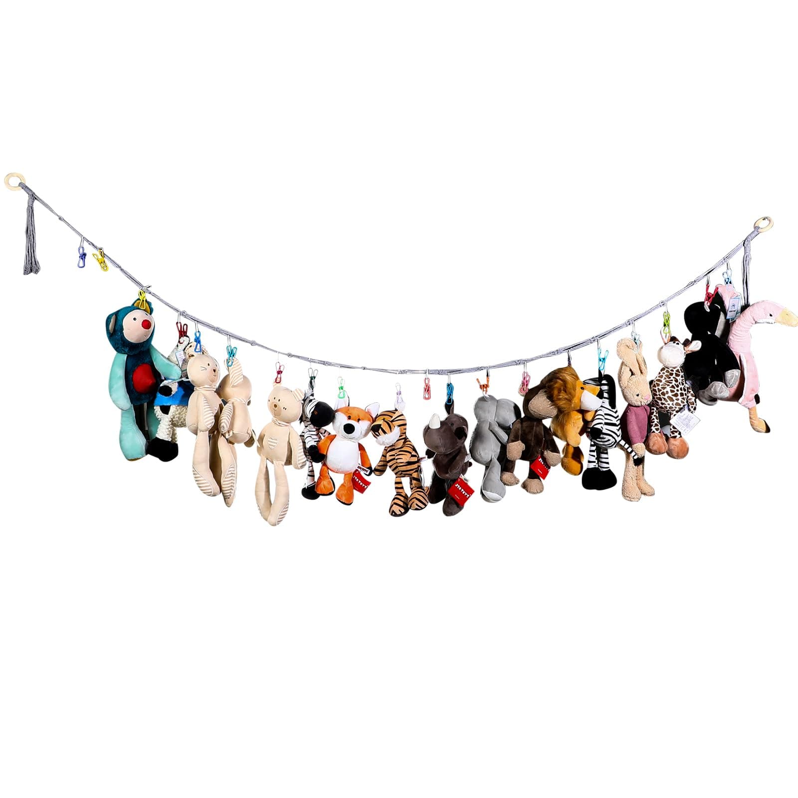 🧸 Kuscheltier Aufbewahrungskette 🎀 2m Plüschtier-Präsentationskette aus Baumwolle