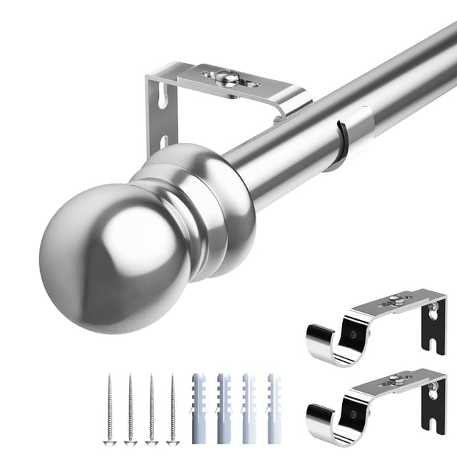 🌟 HARRMS Gardinenstange Ausziehbar, 76-110cm, Silber 1 läufig 🏡