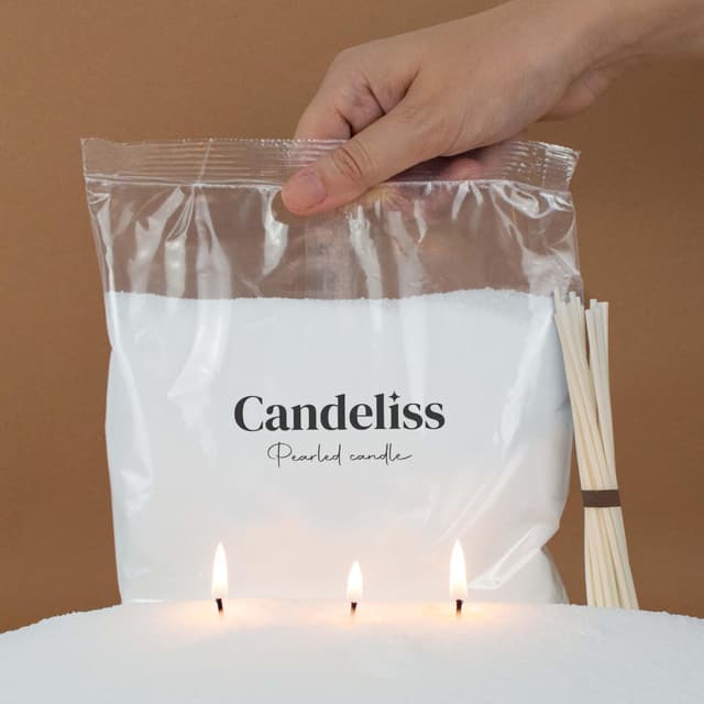 🕯️ CANDELISS Kerzensand mit Docht Set 500g - Kerzen sand perlenkerzen Pearled candle powder wax set