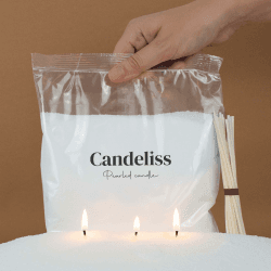 🕯️ CANDELISS Kerzensand mit Docht Set 500g - Kerzen sand perlenkerzen Pearled candle powder wax set