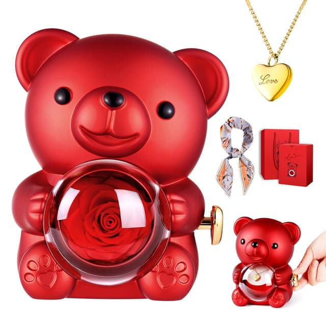 GOICC Ewige Rosen Bär Geschenk für Frauen 🌹🎁