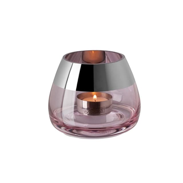 Angebot: Fink Bella Teelichthalter 🔥 Glas Silberfolie Rose
