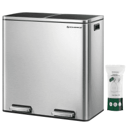 SONGMICS Mülleimer, 2 x 30 Liter, Mülltrennsystem, Treteimer, Küchenabfalleimer 🗑️ Angebot bei HelloDeals