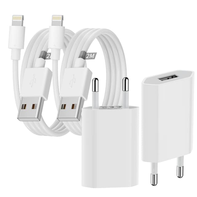 🔌 [MFi Certified] USB Ladegerät & 2er Pack iPhone Ladekabel 📱