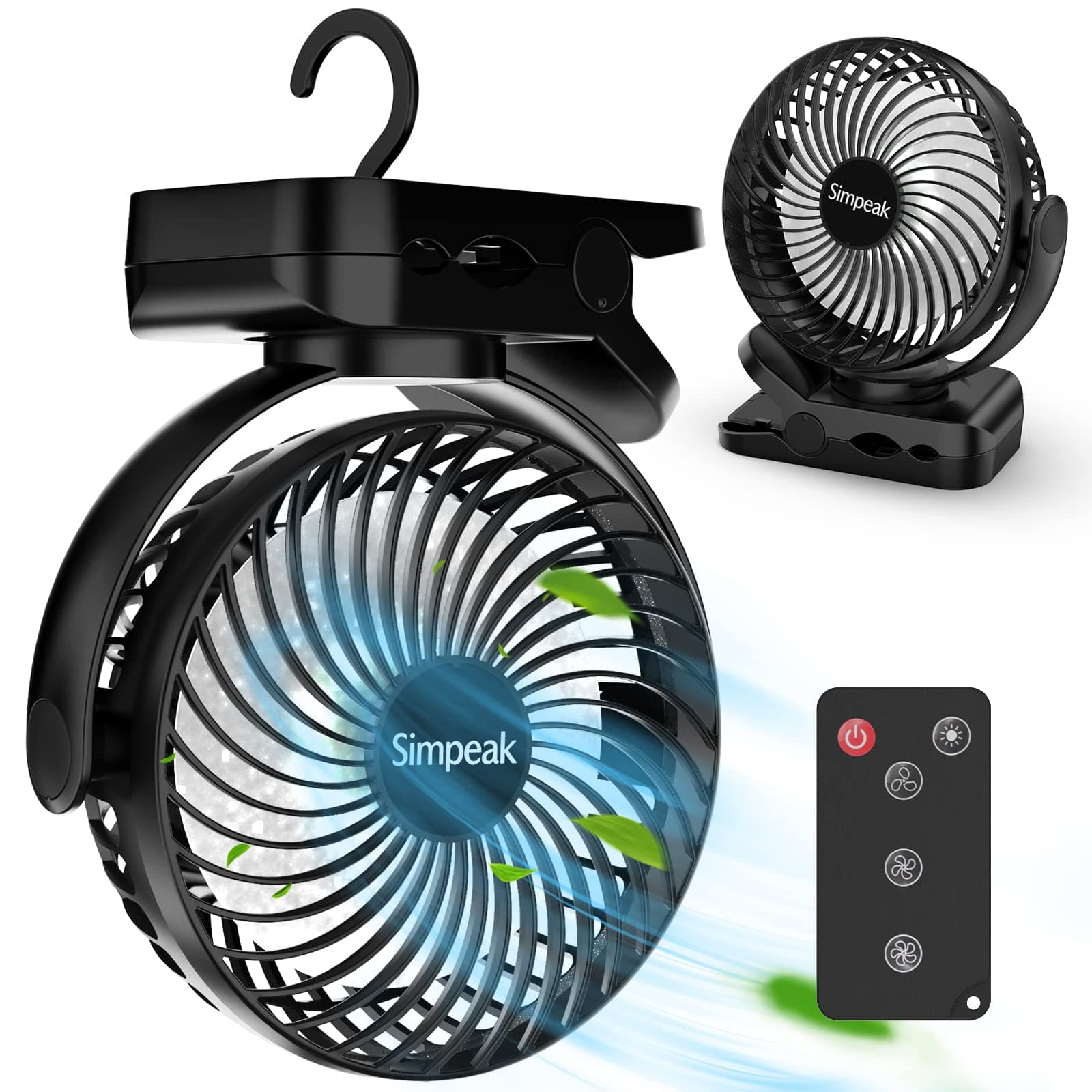 Simpeak 10000mAh Camping Ventilator Tischventilator mit LED Licht 🌬️