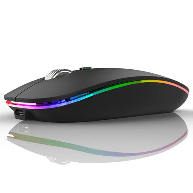 🖱️ Uiosmuph G12 Maus Kabellos, LED 2.4G Leise Funkmaus Wiederaufladbar