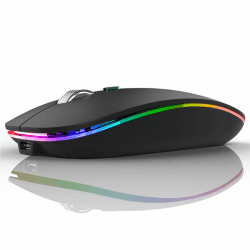 🖱️ Uiosmuph G12 Maus Kabellos, LED 2.4G Leise Funkmaus Wiederaufladbar