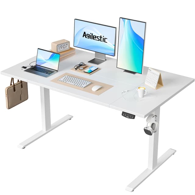 Agilestic Höhenverstellbarer Schreibtisch 140 x 80 cm - Stabiler Schreibtisch Höhenverstellbar Elektrisch mit Memory-Handsteuerung ⚙️🖥️