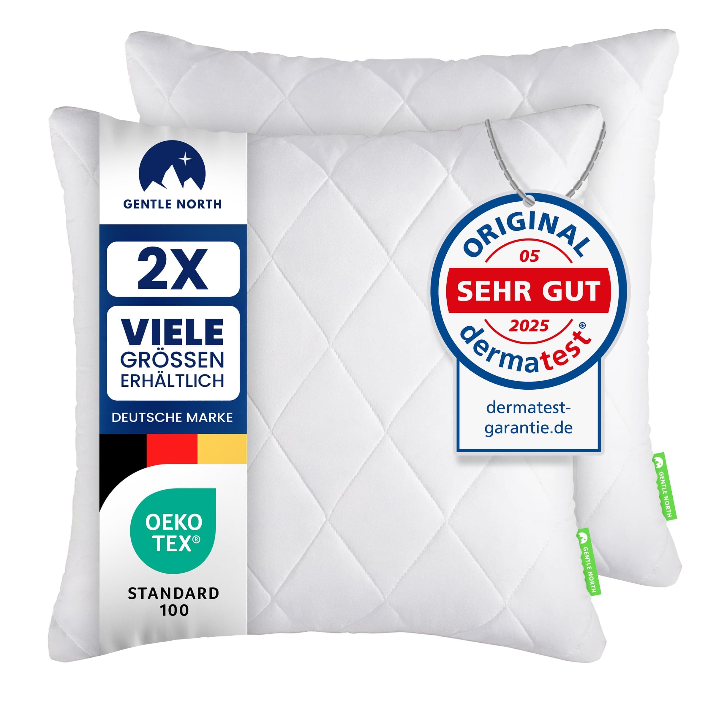 Polyester Kopfkissen (40x40 cm groß) - 2er Set Kissen für Bett und als Dekokissen 💤🛋️