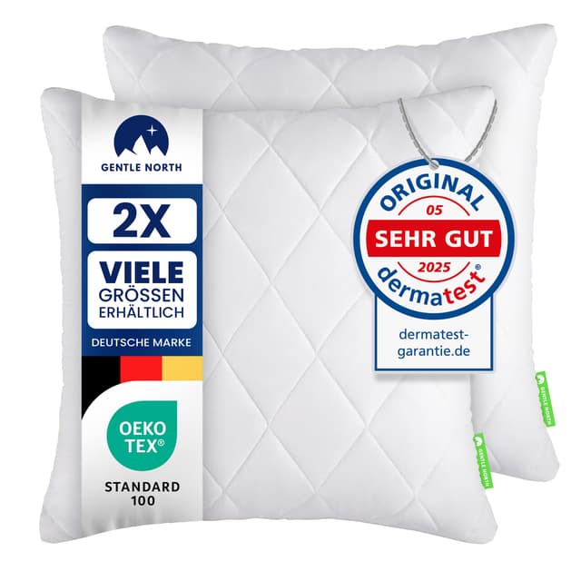 Polyester Kopfkissen (40x40 cm groß) - 2er Set Kissen für Bett und als Dekokissen 💤🛋️