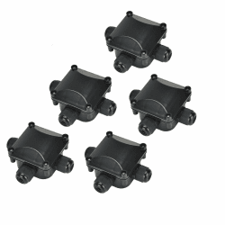 🌊🔌 Pretop Wasserdichte Abzweigdose [5er-Pack] Kabelmuffe, Wasserdichte Verbindungsdose, Verteilerdose, Dosenmuffe Erdkabel IP68 230V [Schwarz] 🌟