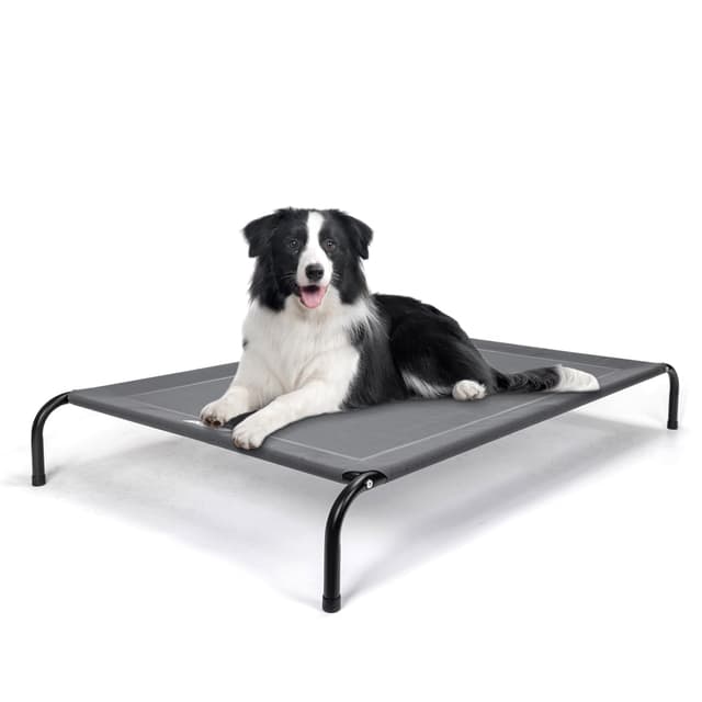 Nobleza Hundeliege Outdoor, Erhöhtes Hundebett für Draußen, Grau, L124x90x20cm