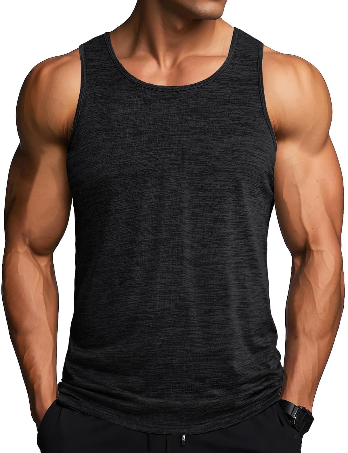 🔥 MAGCOMSEN Herren Tank Tops 🏃‍♂️ Leicht Achselshirt Ärmellos Quick Dry Sport T-Shirt Laufen Fitness Tankshirts Sommer Outdoor Funktionsshirt XL Schwarz