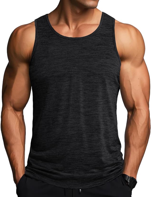 🔥 MAGCOMSEN Herren Tank Tops 🏃‍♂️ Leicht Achselshirt Ärmellos Quick Dry Sport T-Shirt Laufen Fitness Tankshirts Sommer Outdoor Funktionsshirt XL Schwarz
