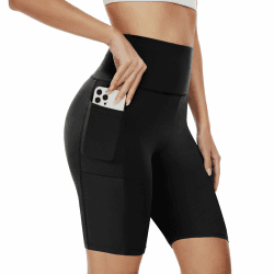 🌞 AMIYOYO Radlerhose Damen mit Taschen High Waist Sporthose Kurze Leggings 🏋️‍♀️ Angebot bei HelloDeals
