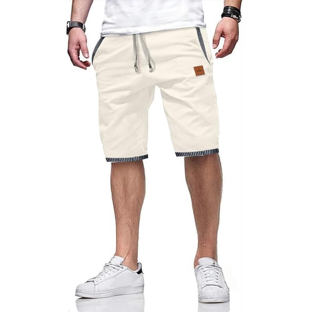 🔥 ZOXOZ Kurze Hosen Herren Shorts Herren Sommer Freizeit Chino Stretch Baumwolle mit Taschen XL Weiß 🔥