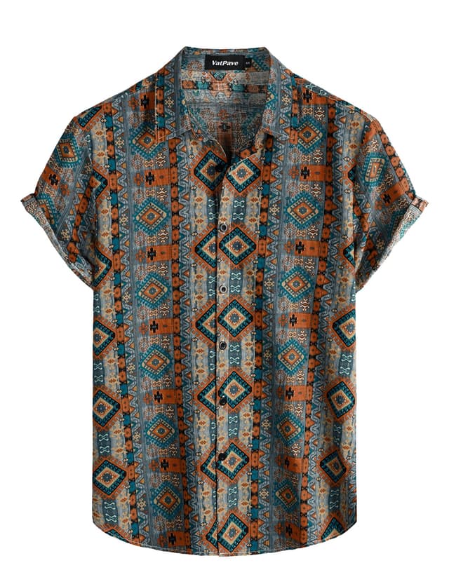 🌺 VATPAVE Herren Hawaii Hemd 3XL Orange 🌴