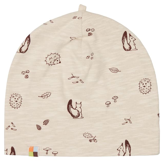 🌟SALE🌟 loud + proud Unisex Kinder Slub Jersey mit Druck, GOTS Zertifiziert Beanie-Mütze 45-48 Vanilla