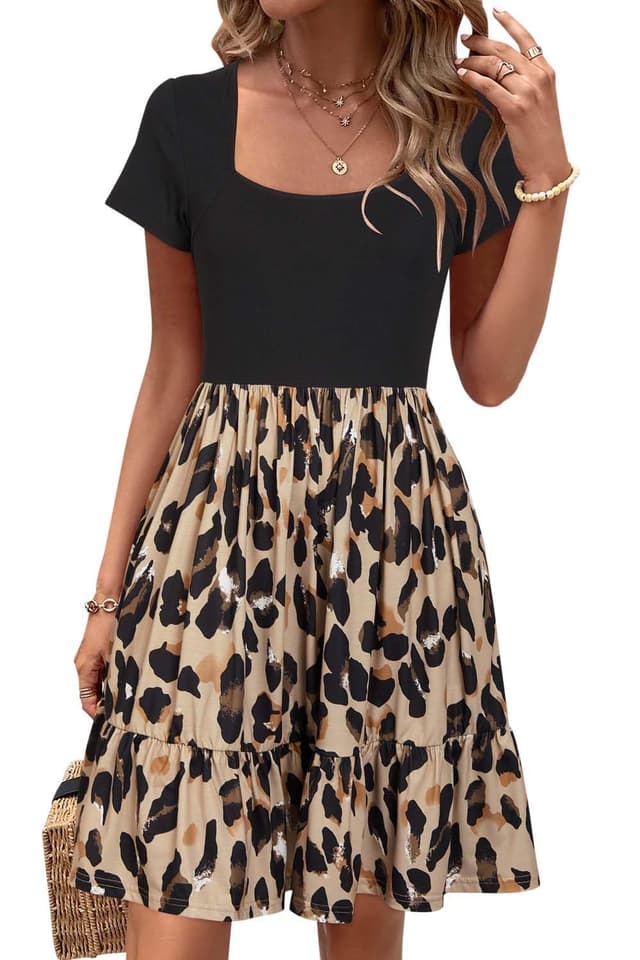🌺 Elegantes Sommerkleid mit quadratischem Ausschnitt und Taschen für Damen