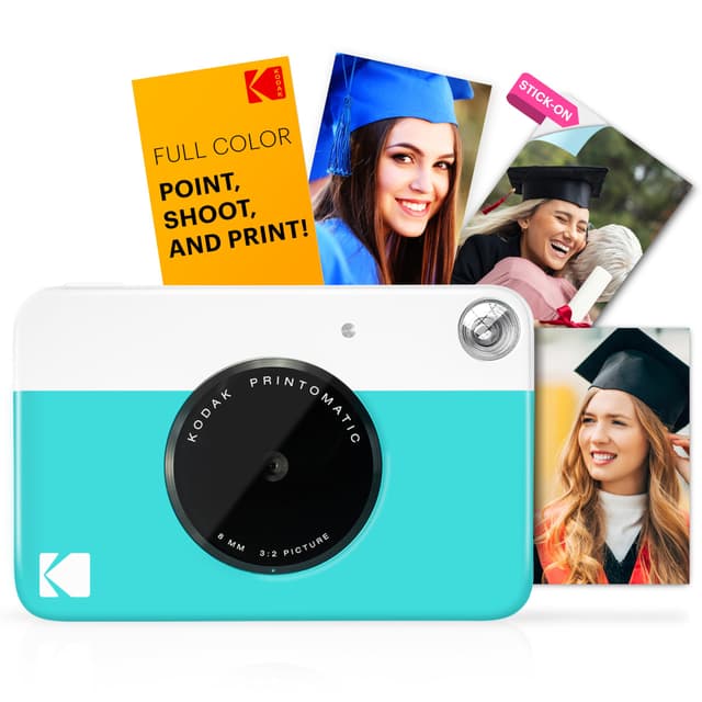 📸🎁 KODAK Printomatic Sofortbild-Digitalkamera in Vollfarbe - Hochwertige Fotos auf Zink 2x3" Klebefotopapier - 5MP - Blau Kamera Blau