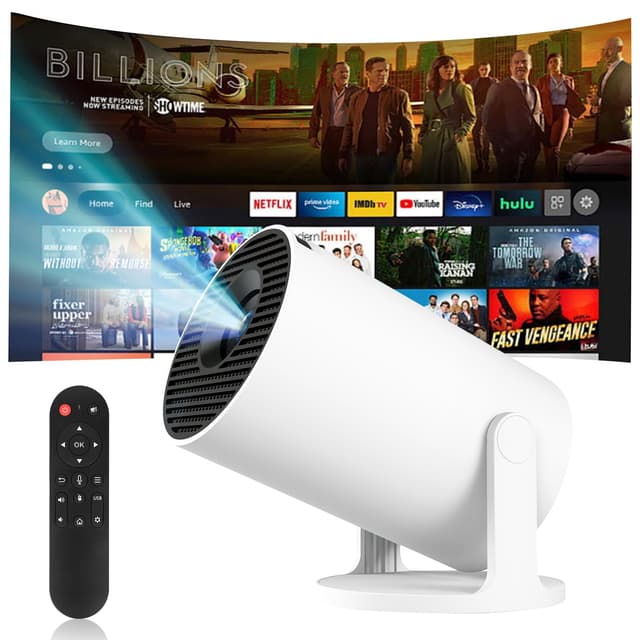 Mini Beamer 4k Videoprojektor 160 ANSI Lumen 4K Tragbarer Projektor Wifi6/BT5.0 Beamer Handy 180°Drehbarer und Auto Keystone mit Android 11 HY300Pro+