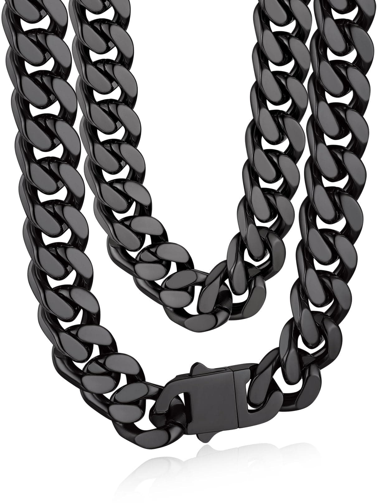 Bandmax Panzerkette Herren Damen Edelstahl Kette 12MM breit Halskette Kubanische Kette 🌟 Gold/Schwarz 🖤 Jungs Modeschmuck Accessoire