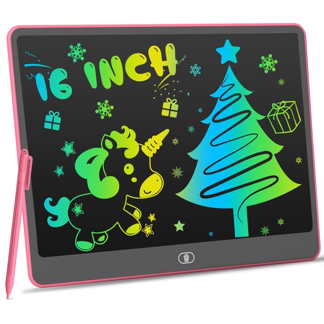 LCD Schreibtafel Spielzeug für Kinder, 16 Zoll Rosa 🌈🎁