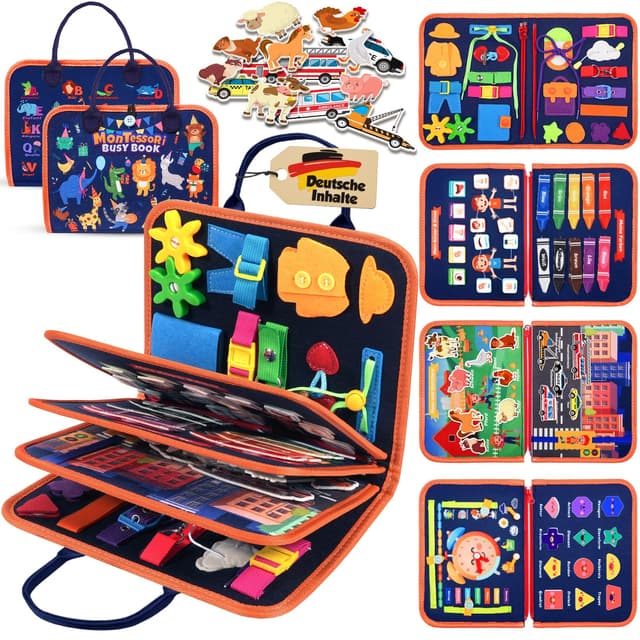 🐵🎨 ZOOI Busy Board Montessori Spielzeug ab 1-4 Jahre 🎁🦁