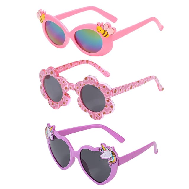 🌈🦄 Hifot 3 Stück Kinder Sonnenbrille Einhorn Kunststoffrahmen Polarisiert Brille 🌞😎