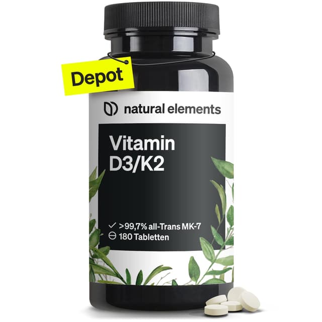 Vitamin D3 + K2 Depot – 180 Tabletten - Premium-Qualität