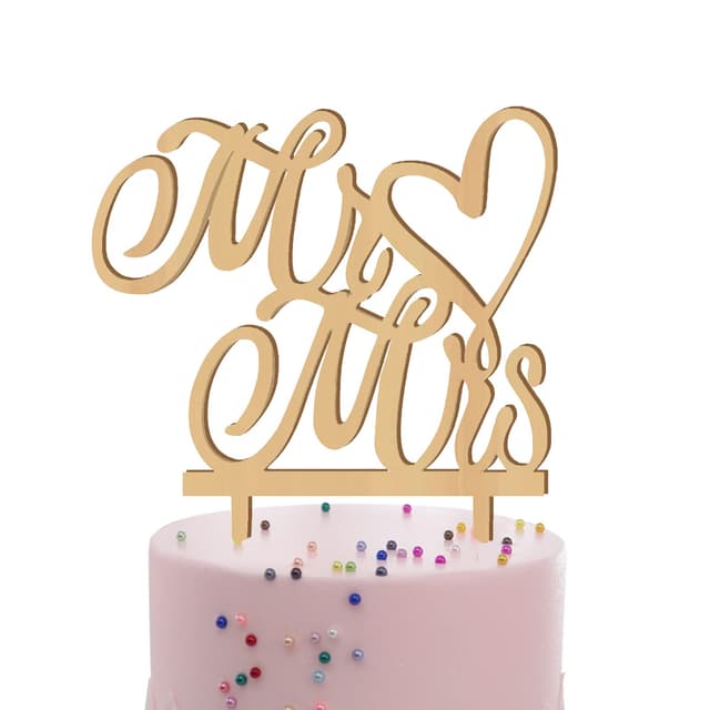 Cake Topper Hochzeit, Mr&Mrs Tortenstecker Holz Kuchendekoration 🎂