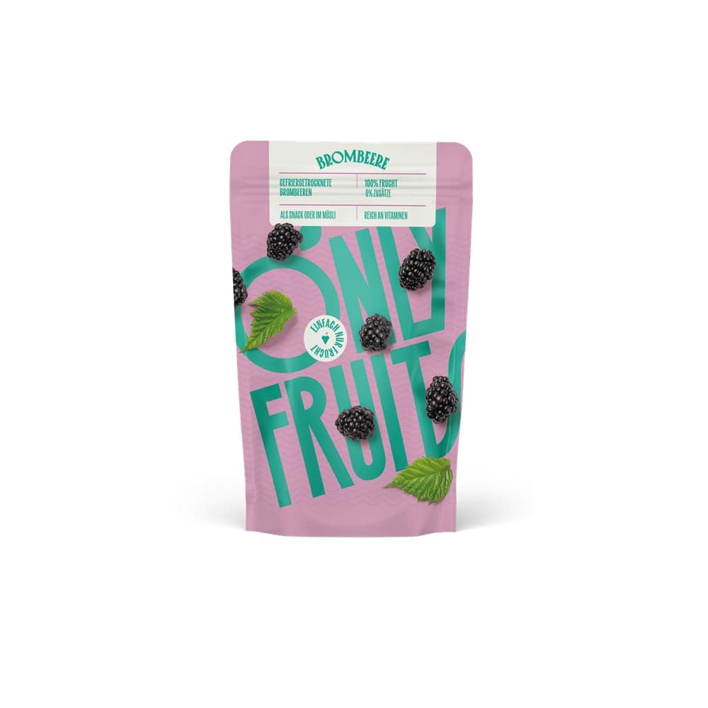 NUR FRÜCHTE 🍇 | Brombeeren 🥣 Trockenobst 🌍 Gefriergetrocknet ✨ | Intensiver Geschmack 💪 | Ideal als Snack oder im Müsli | 25 Gramm