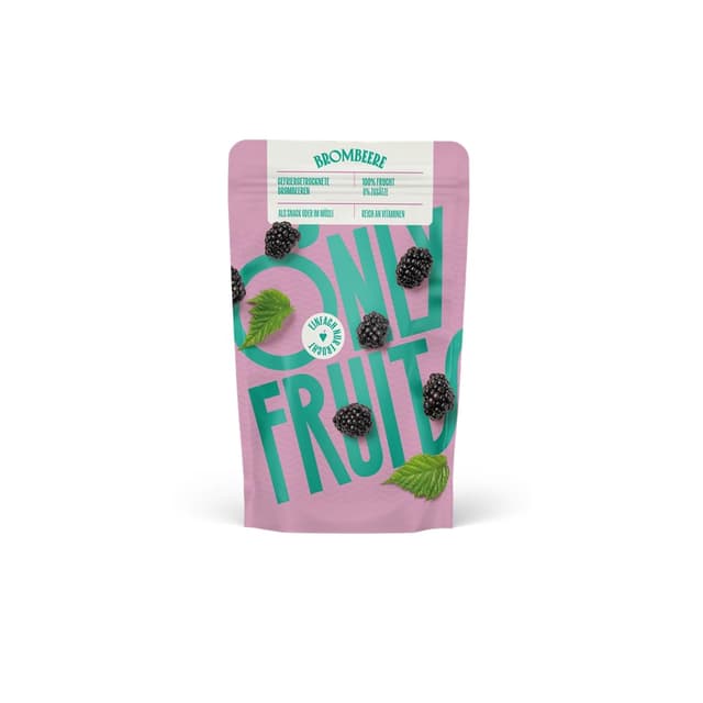 NUR FRÜCHTE 🍇 | Brombeeren 🥣 Trockenobst 🌍 Gefriergetrocknet ✨ | Intensiver Geschmack 💪 | Ideal als Snack oder im Müsli | 25 Gramm