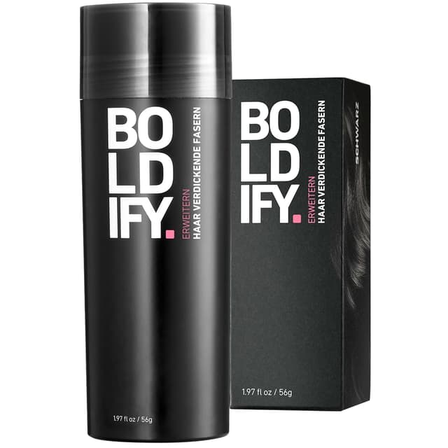 BOLDIFY Streuhaar für Dünner Werdendes Haar (Schwarz) 🌟 Haarverdichtung in 15 Sekunden! 🌿