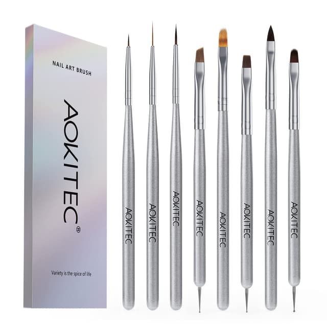 8 Stück Pinsel für Gelnägel Aokitec Nagelpinsel Set 🥇