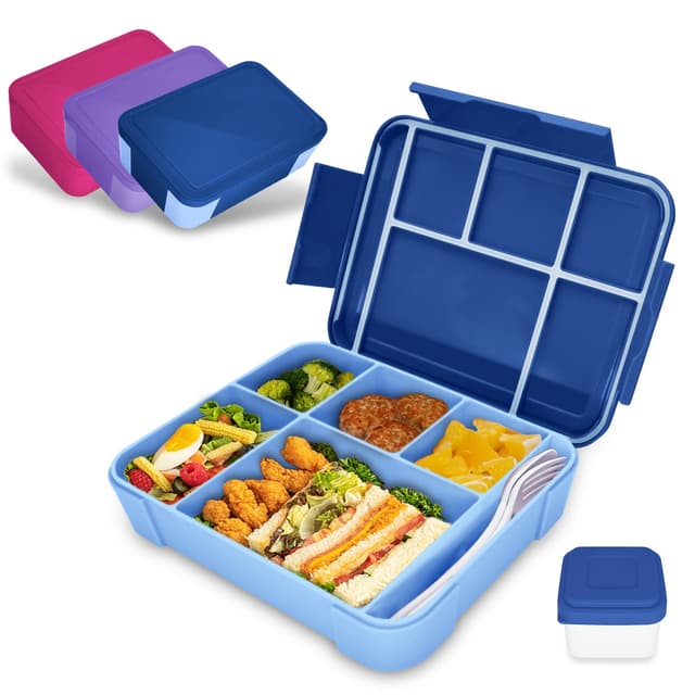 IJIAMY Brotdose Kinder mit Fächern, Bento Box Kinder, Auslaufsicher Lunchbox Kinder 🍱