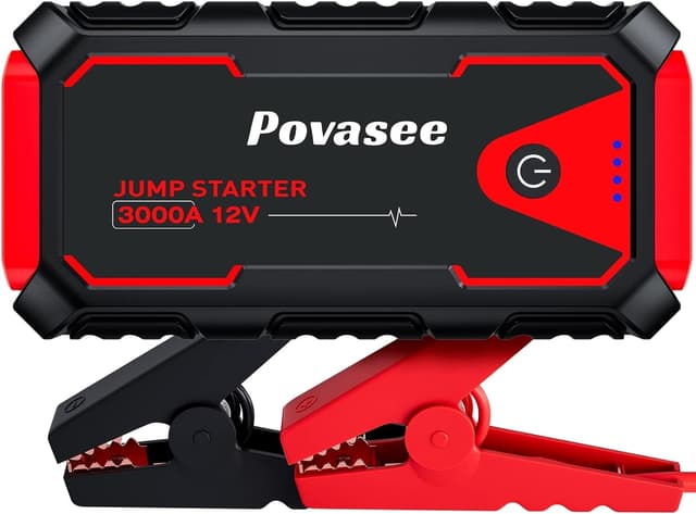 Povasee Starthilfe Powerbank, 3000A Auto Starthilfe für 12V Fahrzeuge