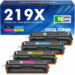 Cool Toner Kompatible Mit Chip 219X 219A Toner: 4-Pack Schwarz Cyan Magenta Gelb