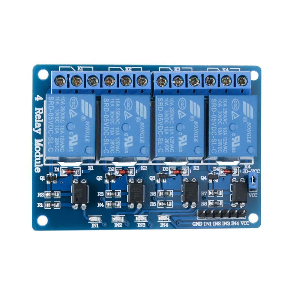 🔌 ELEGOO 4 Kanal DC 5V Relaismodul mit Optokoppler für Arduino UNO R3 1280 DSP ARM PIC AVR STM32, Blau 🔵