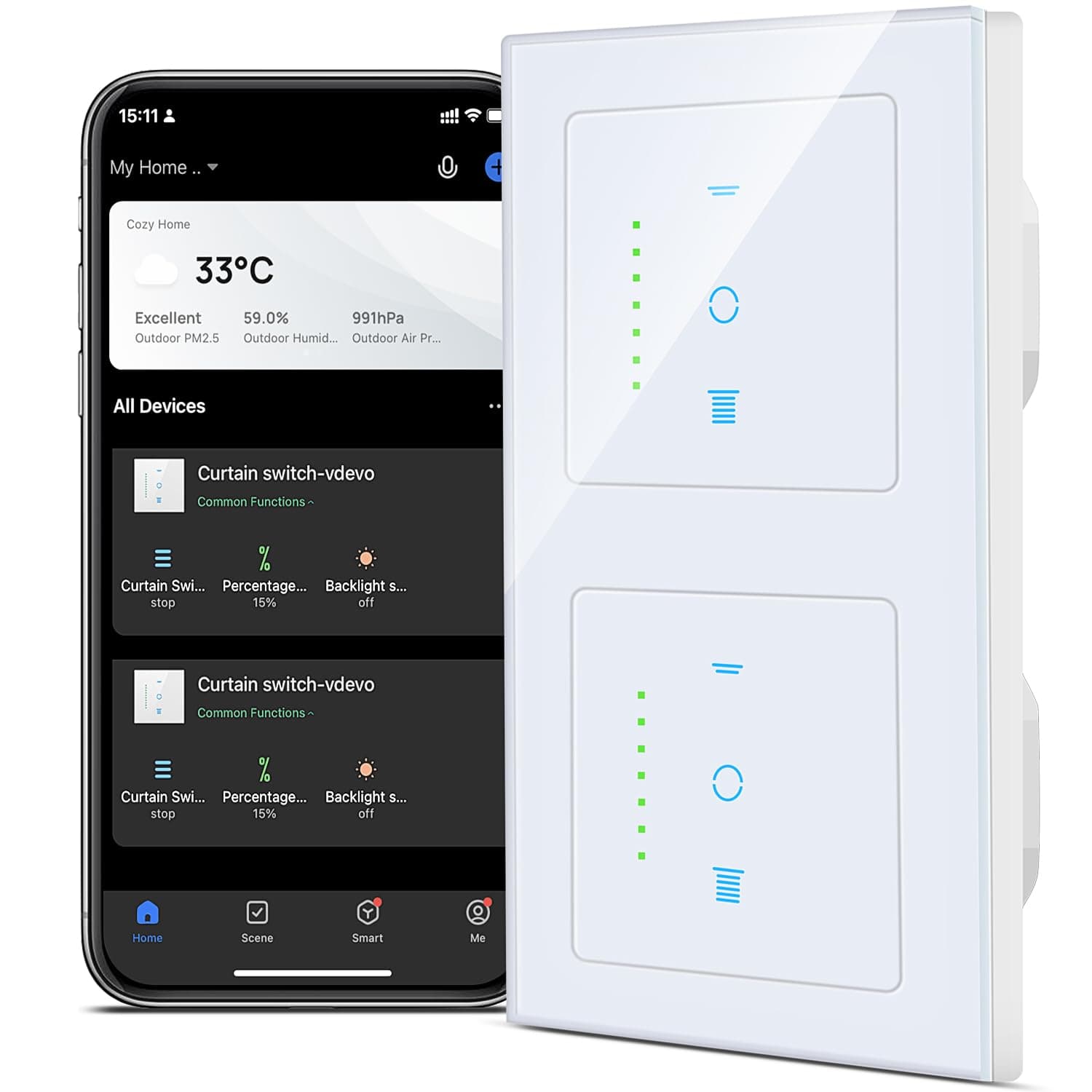 CURRYSMARTER WLAN Rollladenschalter [Gen6] 2 Fach 🏠🔑🔌