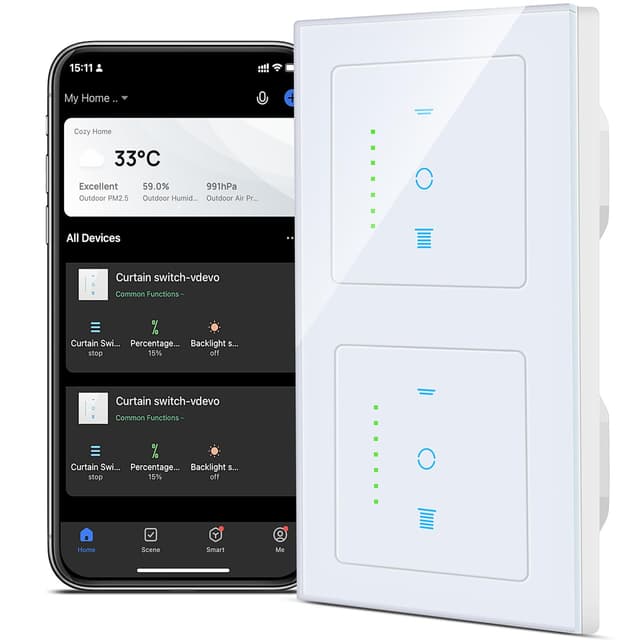 CURRYSMARTER WLAN Rollladenschalter [Gen6] 2 Fach 🏠🔑🔌