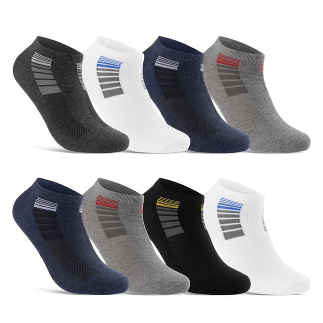 😎 8 | 12 | 20 Paar Sneaker Socken Herren Mehrfarbig Baumwolle 43-46 8 Paar | Mix 2 😎