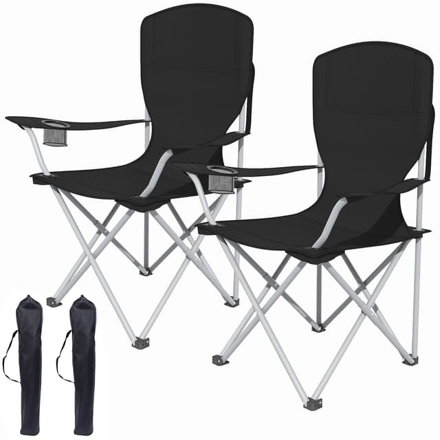 🏕️🪑 AMHANCIBLE Campingstuhl Faltbar 2er Set, Angelstuhl Klappbar mit Getränkehalter