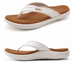 KuaiLu Flip Flops Damen Leder Zehentrenner mit Arch Support 😎