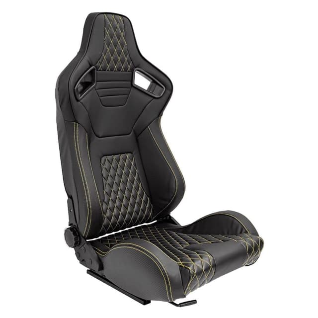 🏎️ Angebot: AUTO-STYLE Sportsitze 'AK' - Schwarz Kunstleder + Gelbe Naten