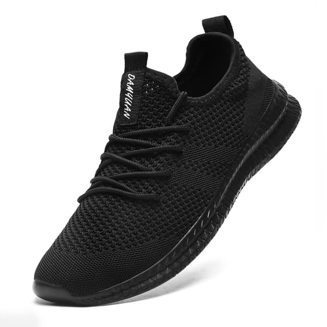 👟 FUJEAK Herren Walkingschuhe Turnschuhe Fitnessstudio Sportschuhe Sneaker Running Tennis Schuhe 43 EU Schwarz