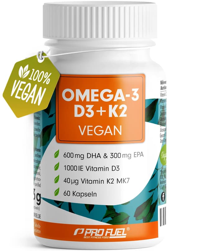 Omega-3 Vegan + D3 & K2 Essentials -Kapseln hochdosiert