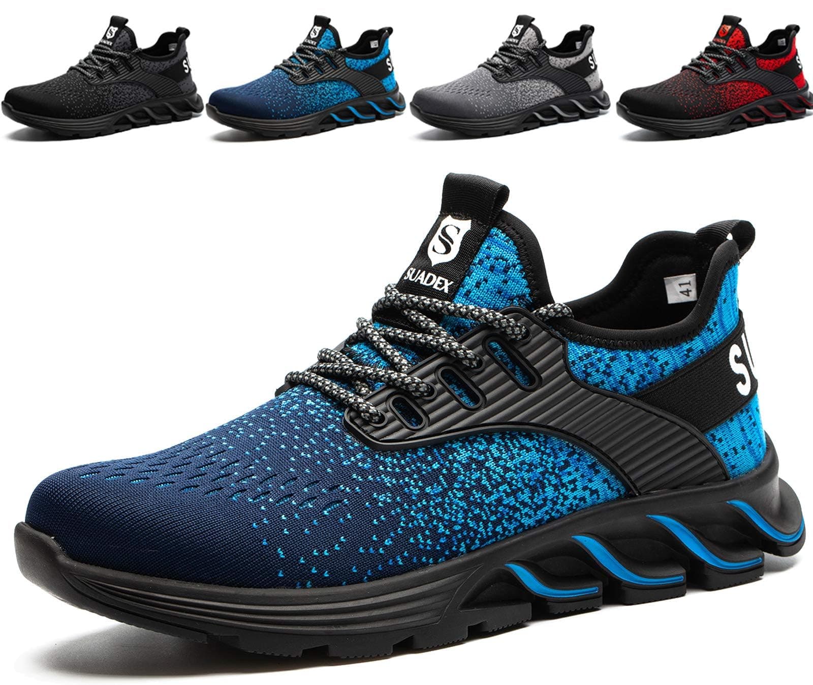 🔥 Super Deal! SUADEX Sicherheitsschuhe Stahlkappenschuhe 40 EU Blau