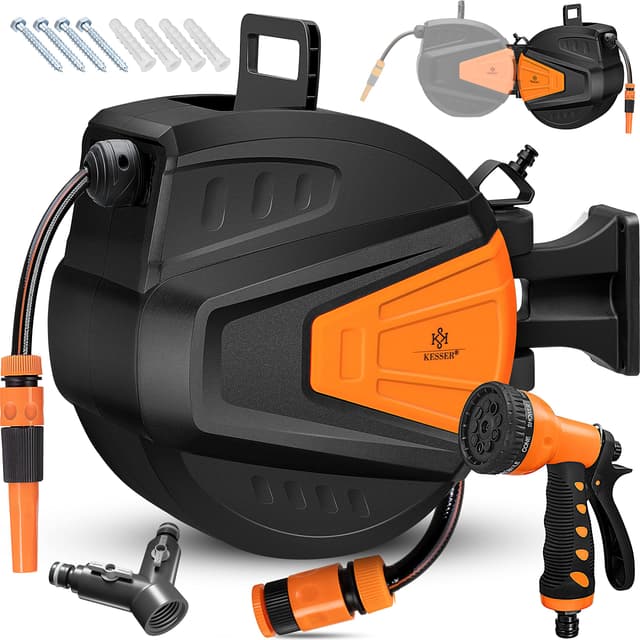 🌿 KESSER® Schlauchtrommel Wasser 30+2m Schlauchaufroller 🌊