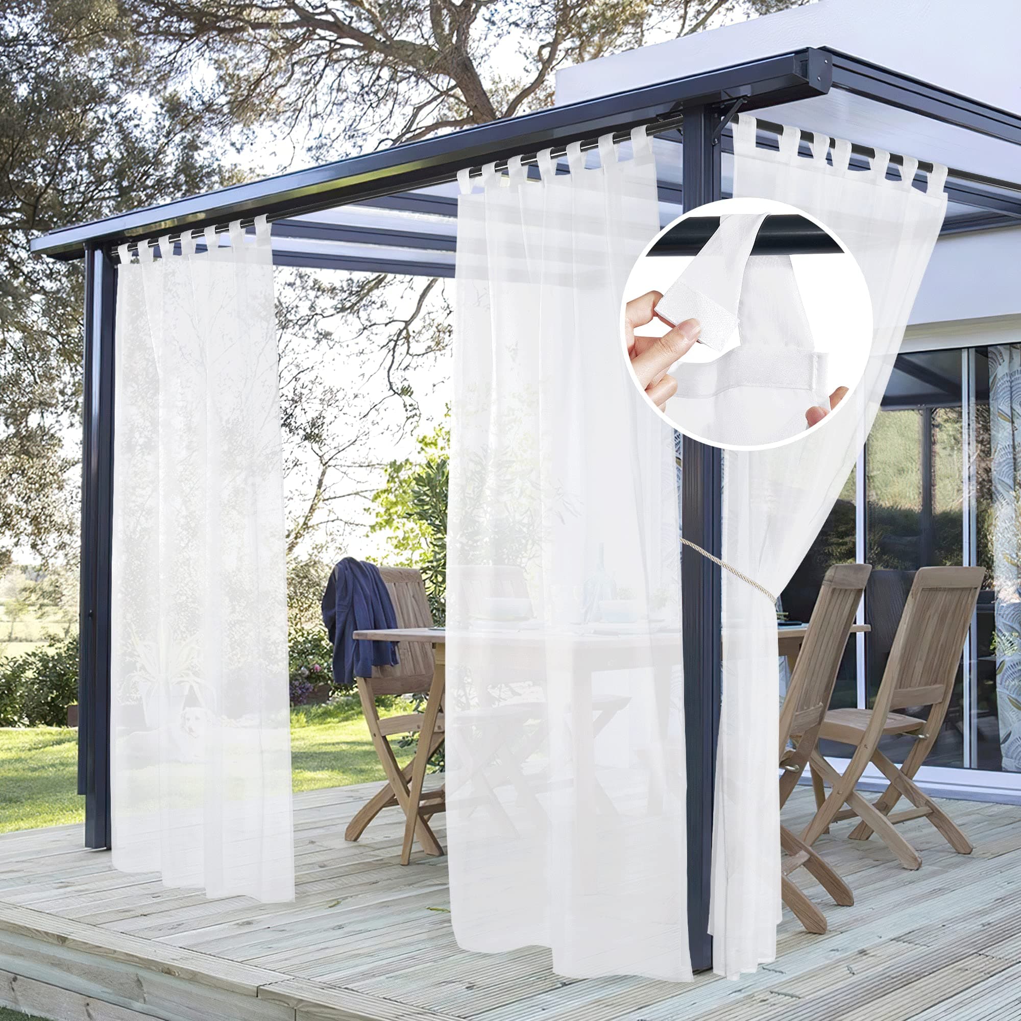 PONY DANCE Outdoor Vorhang Wasserdicht 2er Set H 213 x B 137 cm 🌿🌟